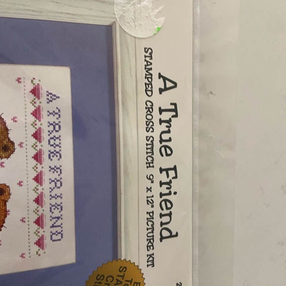 Joan Elliott cross stitch teddy bears kit new a true friend is a found treasure - Picture 3 of 6